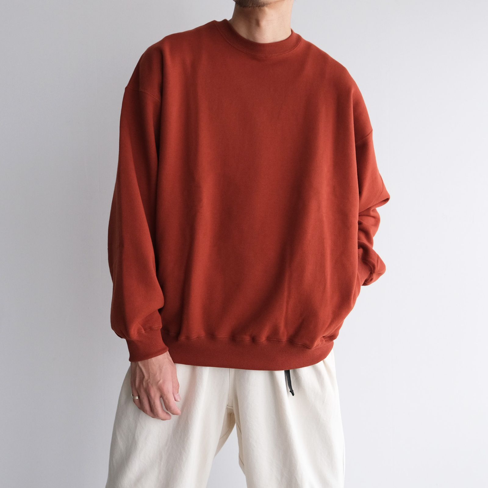 Graphpaper - AZUMA Terry Crew Neck Sweat -スウェット-（Brick / ブリック） | STACK STORE