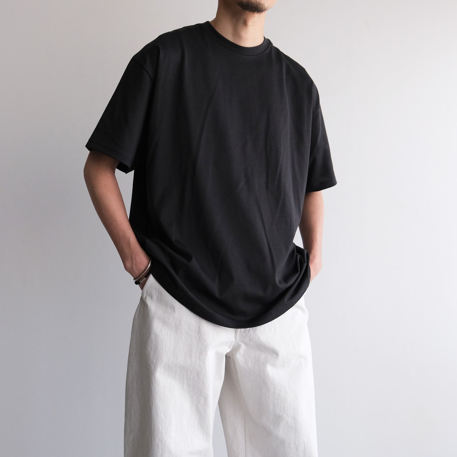 Tri Spun Cotton S/S Oversized Tee -Tシャツ-（Charcoal / チャコール）GM261-70351
