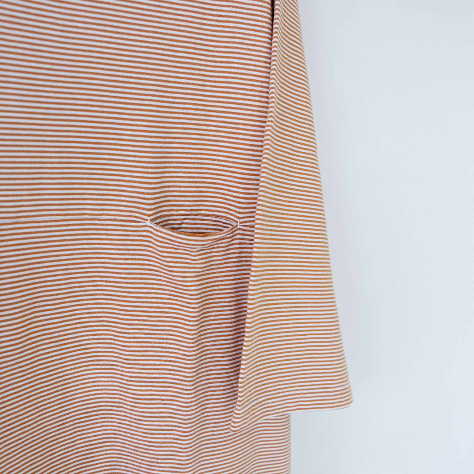 Yururi Tee Border 3/4 -Tシャツ-（Beige×White / ベージュ×ホワイト）