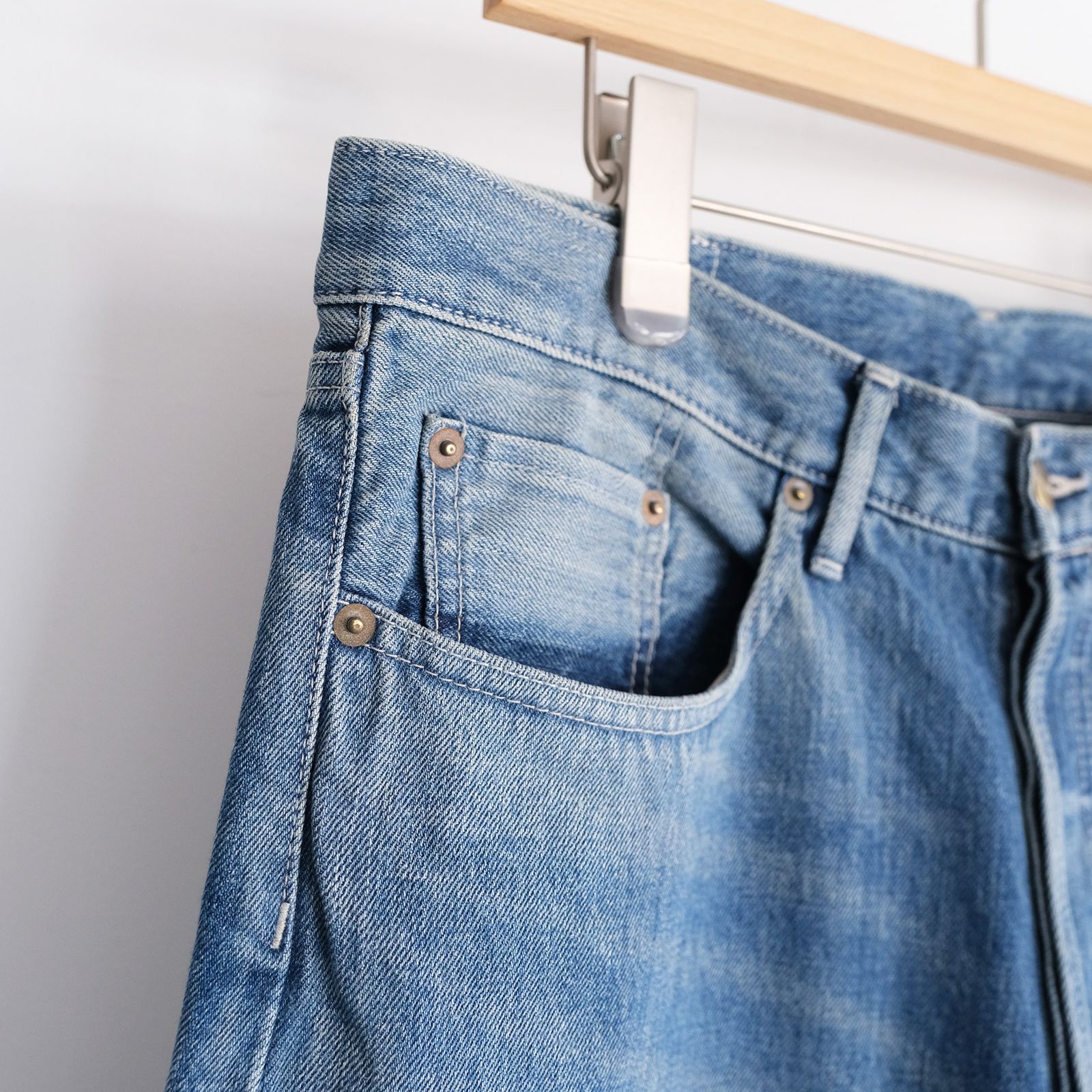Selvage Denim Five Pocket Tapered Pants -パンツ-（Indigo Light Fade / インディゴライトフェード）