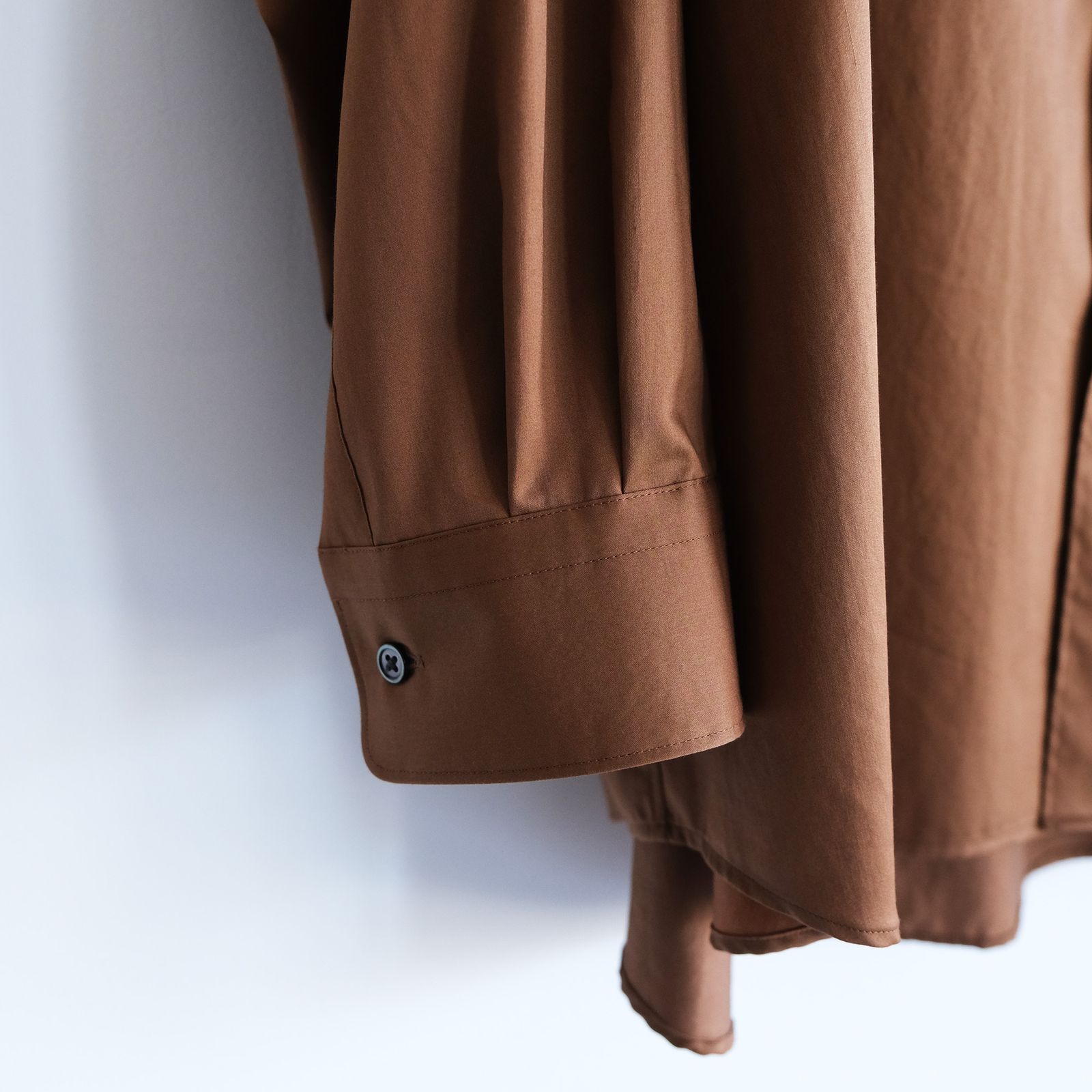 Graphpaper - Silocon Poplin Oversized Band Collar Shirt