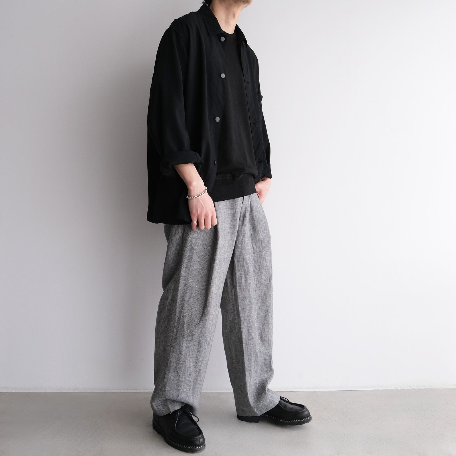 Linen-1 Tuck Pantst -パンツ-（G.Plaid / グレンチェック）