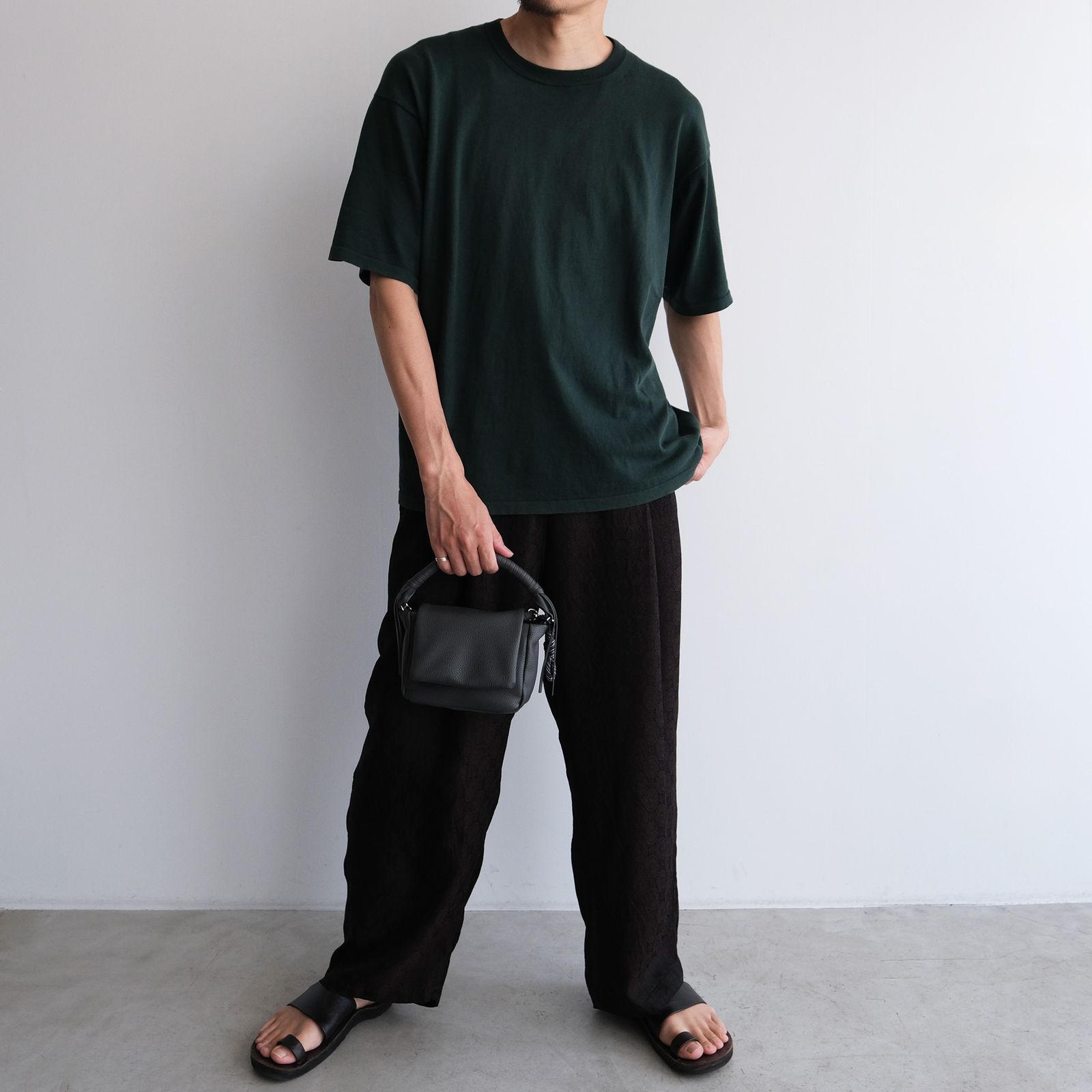 Tech Leather Mini Pouch -バッグ-（Charcoal / チャコール）