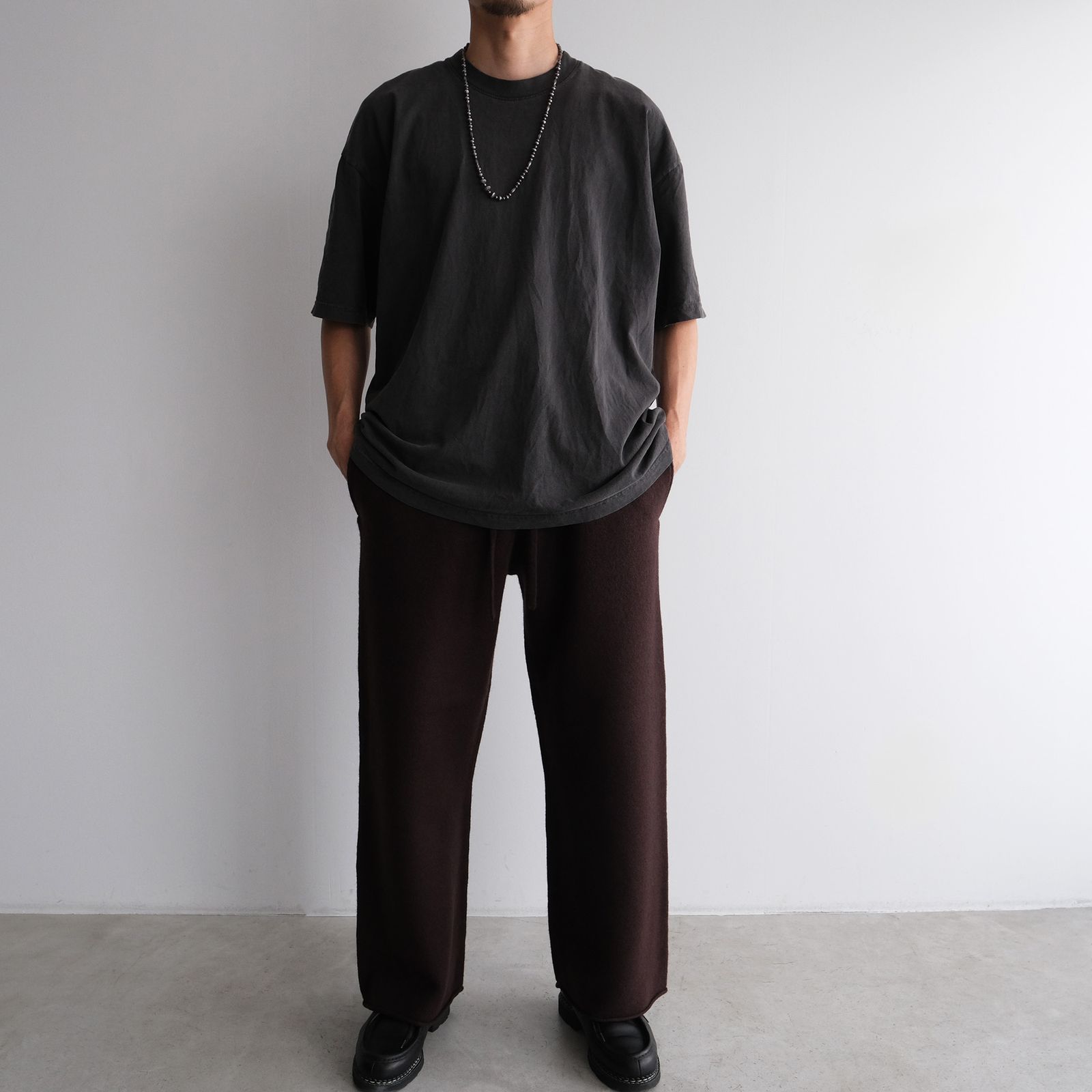 Felted Merino Wool Knit Pants -パンツ-（Brown / ブラウン）