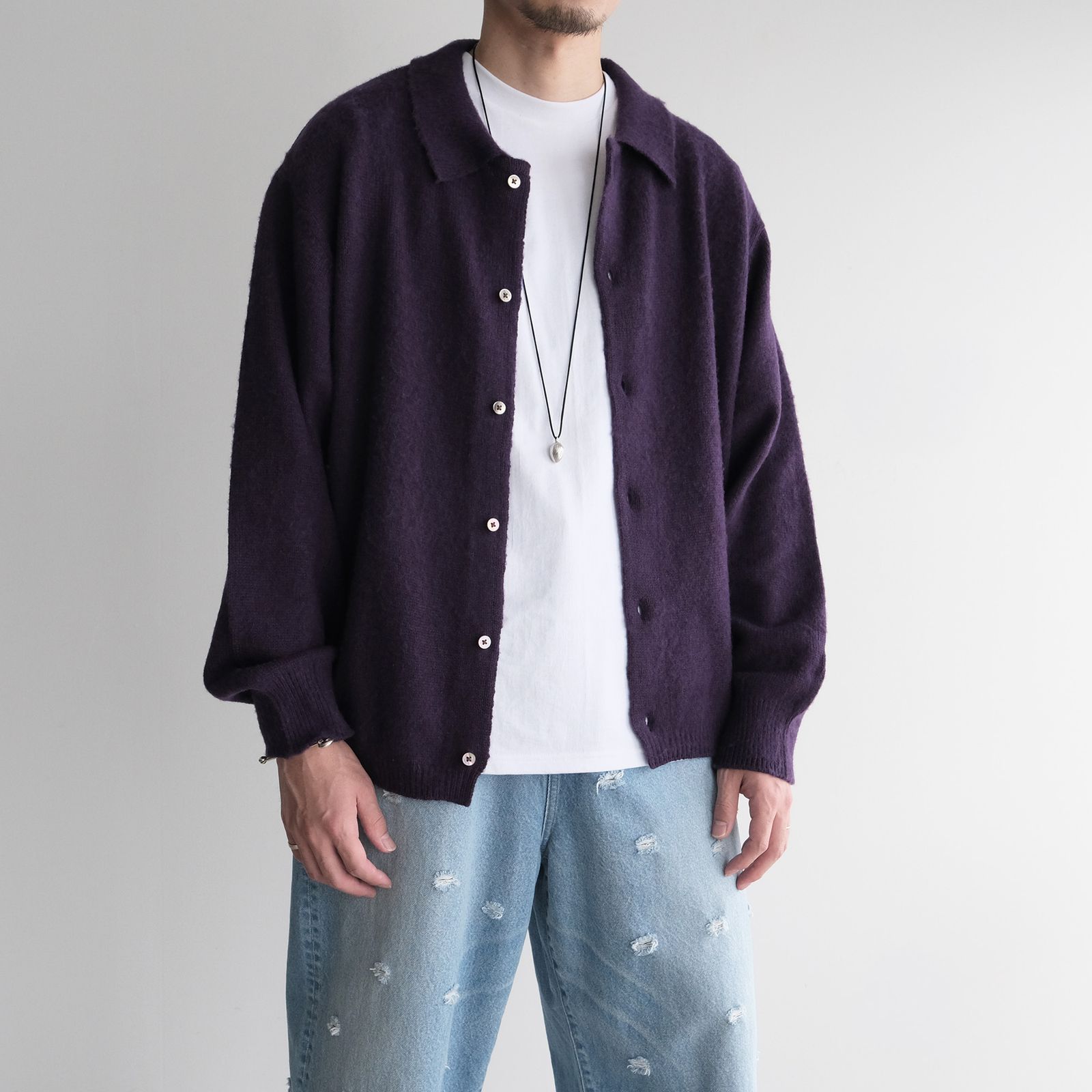 Knit Cardigan -カーディガン-（Purple / パープル）