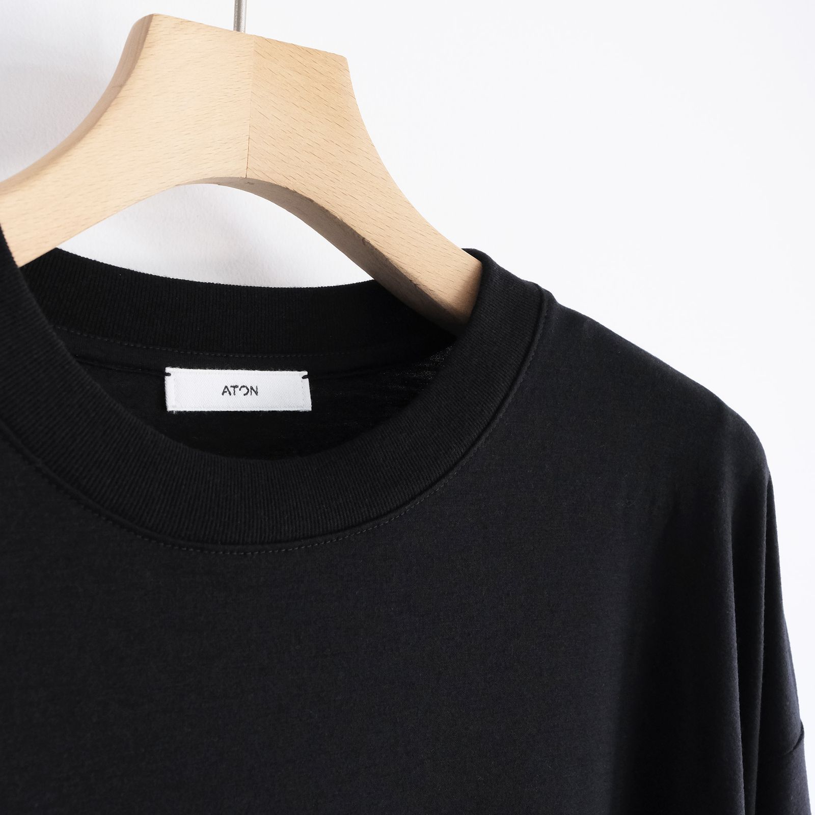 Royal Wool Jersey Loose Fit Long Sleeve T-Shirt -Tシャツ-（Black / ブラック）