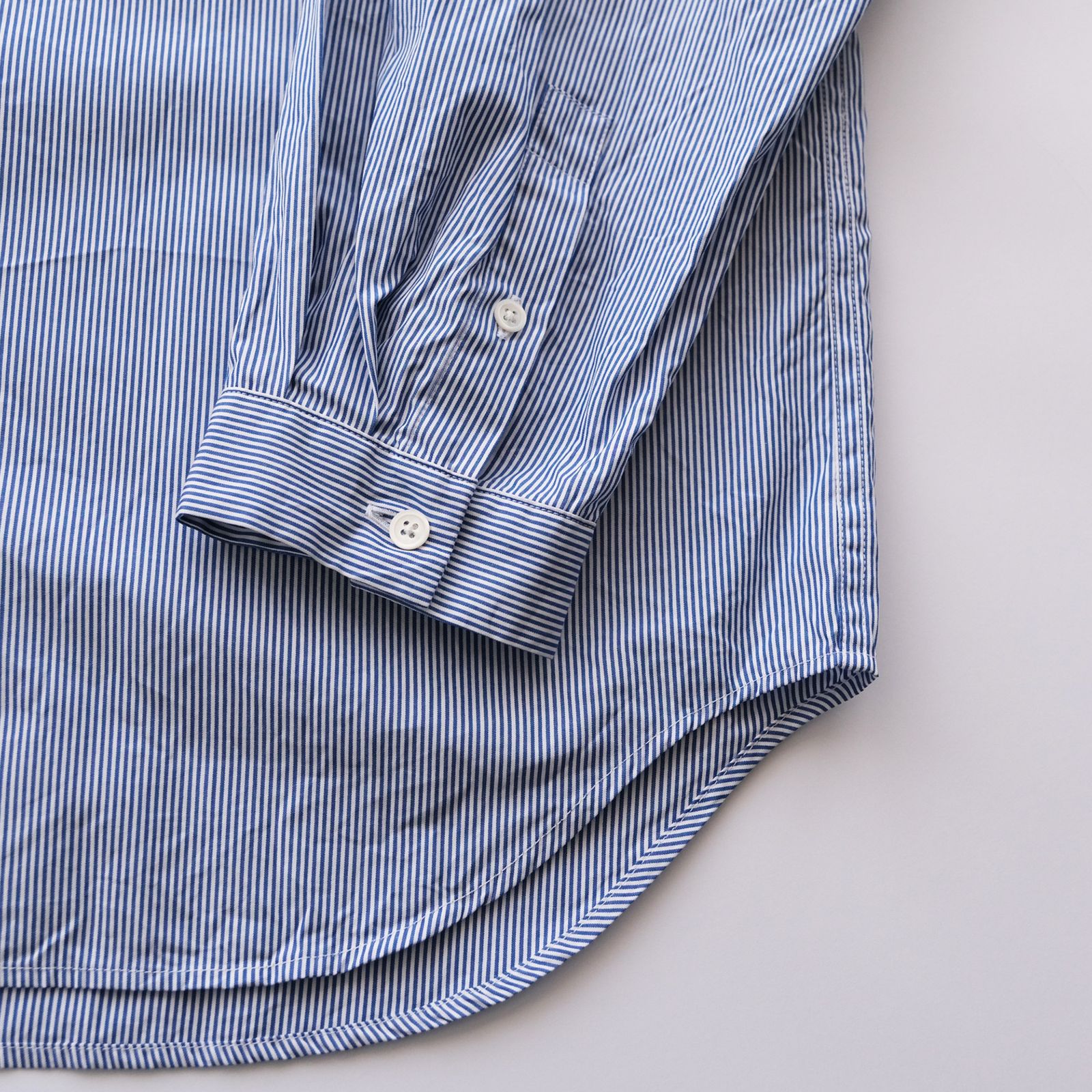 Gize Broad Washed Shirt -シャツ-（Navy Stripe / ネイビーストライプ）