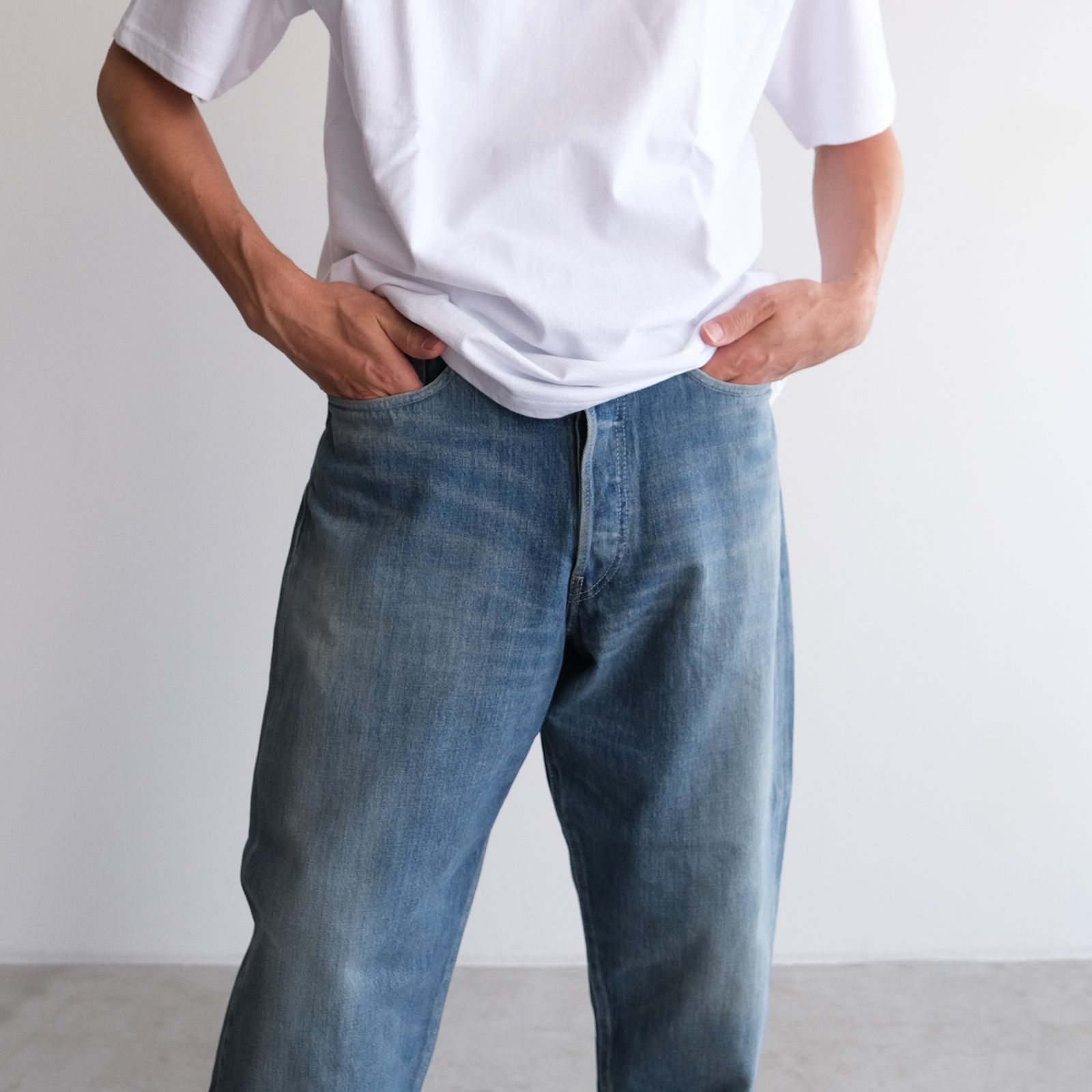 Selvage Denim Five Pocket Tapered Pants -パンツ-（Indigo Light Fade / インディゴライトフェード）