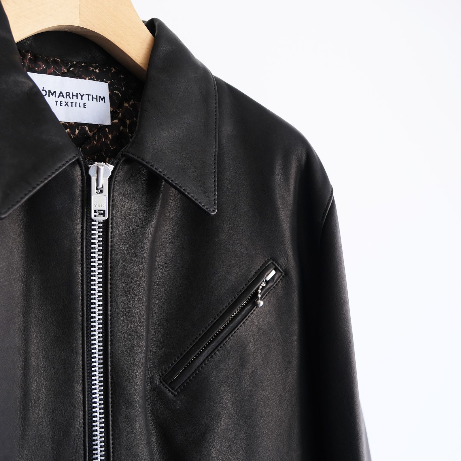 Front Zip Riders Jacket -ライダースジャケット-（Black / Lining Brown）