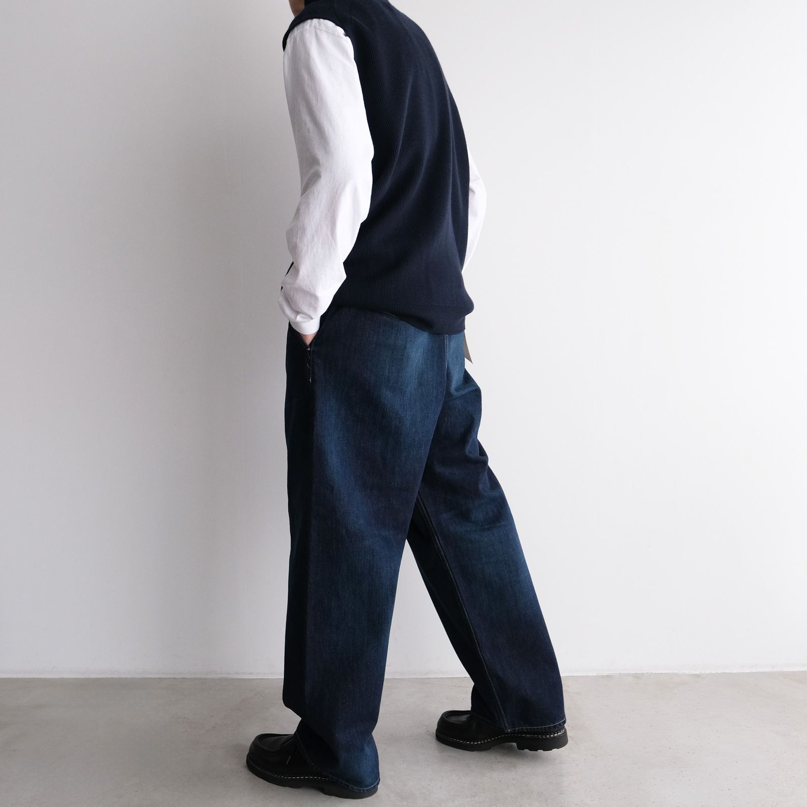 Selvage Denim Two Tuck Pants -デニムパンツ-（Indigo Dark Fade / インディゴダークフェード）GU261-40061DB