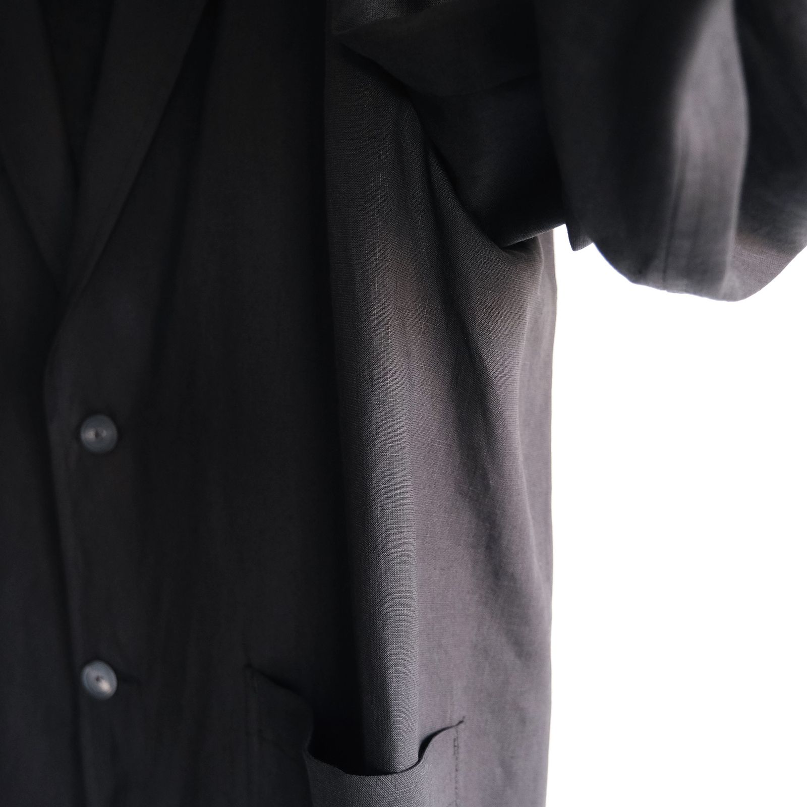 Silk Linen Mixing Tailored Jacket -テーラードジャケット-（Black / ブラック）