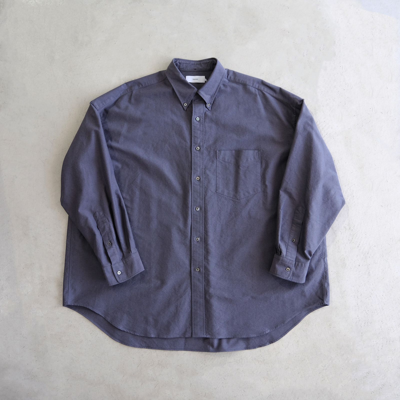 Graphpaper - Oxford L/S Oversized B.D Shirt -シャツ-（Gray / グレー） | STACK STORE