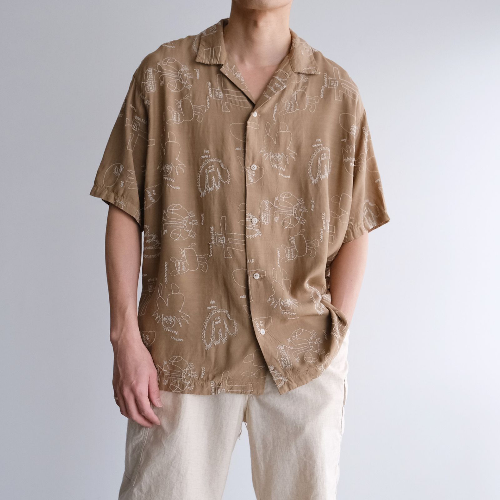 Embroidery Shirt -シャツ-（Beige / ベージュ）