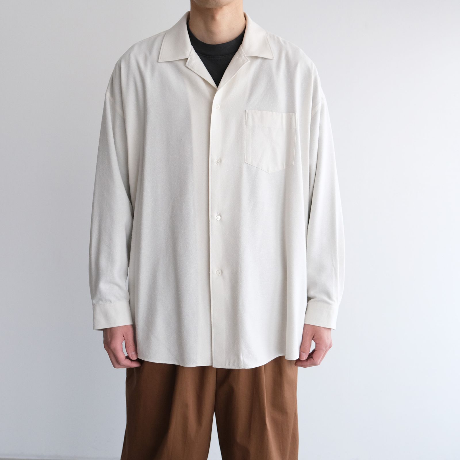 トップス Silk Noil Viscose Sleeping Shirt Graphpaper Silk Noil Viscose Sleeping Shirt Ecru – Neighbour