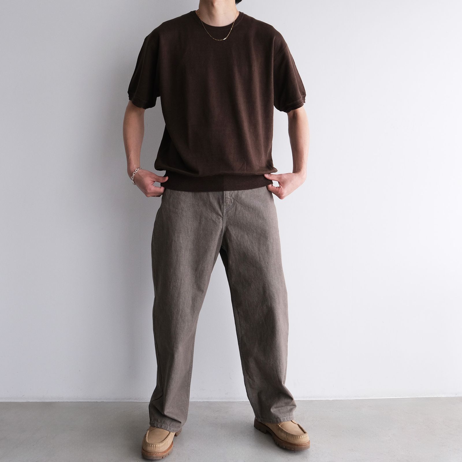 2/26Safirin 18Gauge Knit Pullover -Tシャツ-（Brown Mix / ブラウンミックス）