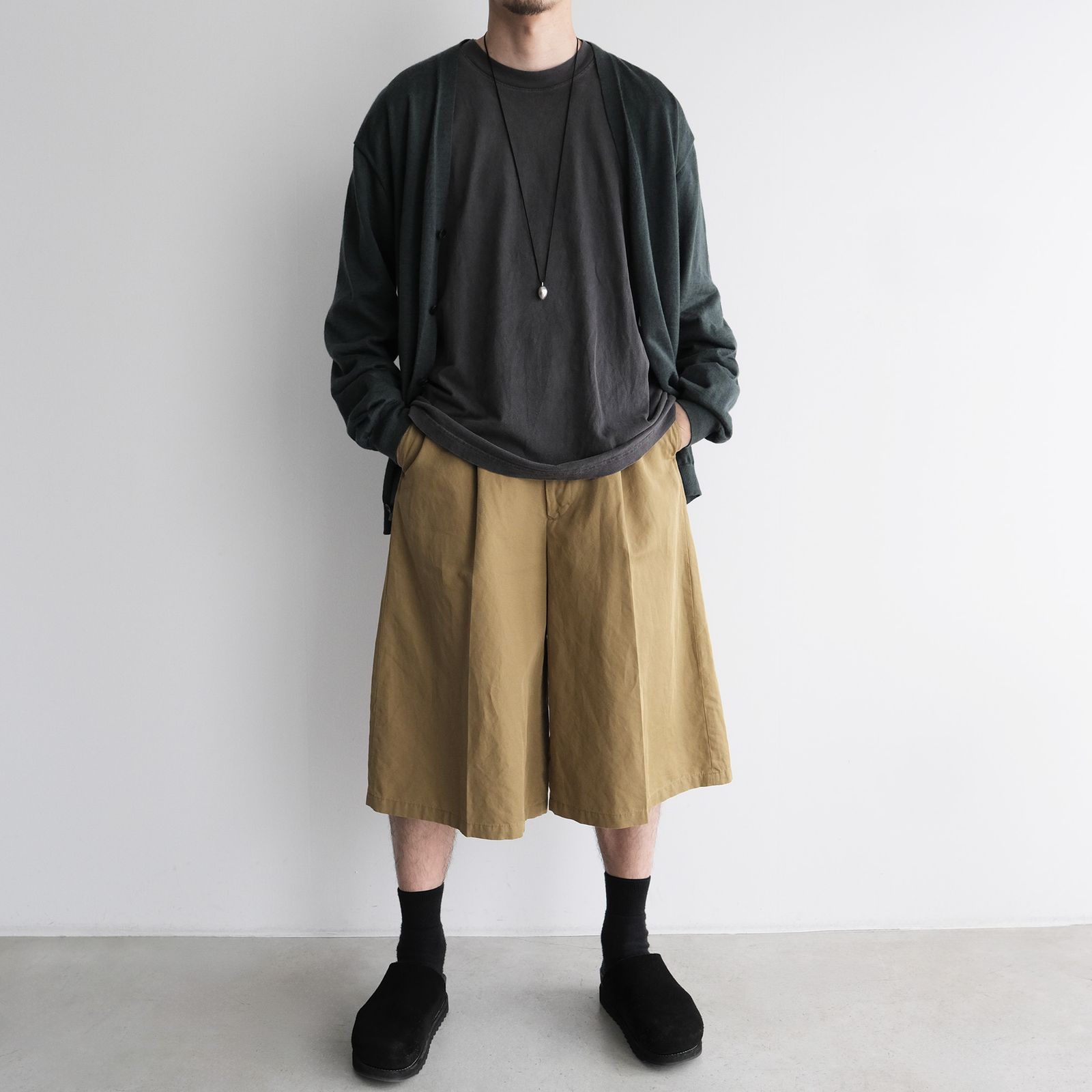 Cotton Wsher Half Pants -ショーツ-（Beige / ベージュ）