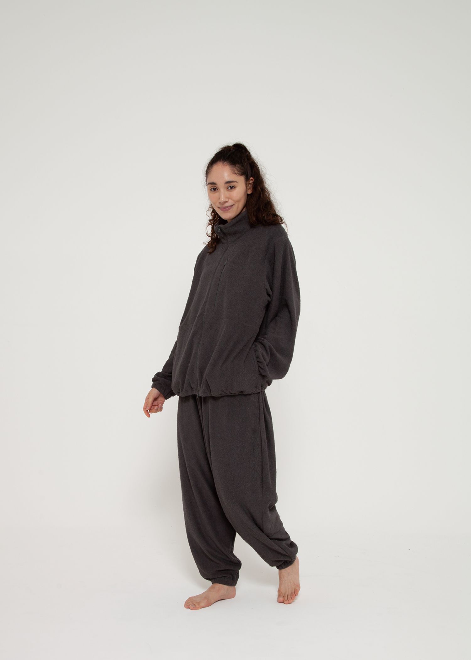 SAUNAS"サ"Towel Cloth Wide Easy Pants -パジャマ-（Charcoal Gray / チャコールグレー）