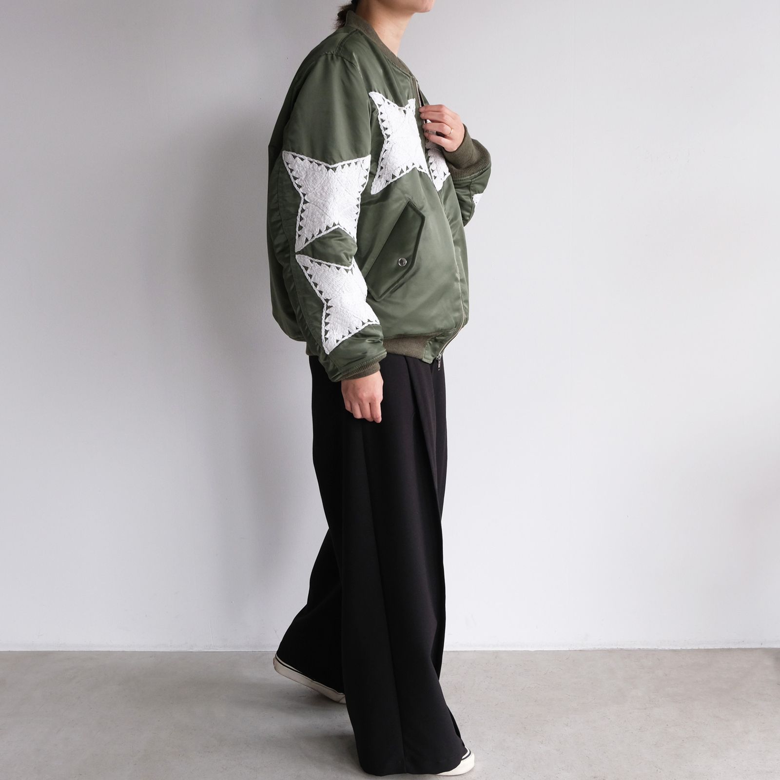 The Craft Hand Embroidery Flight Jacket -ジャケット-（Olive / オリーブ）