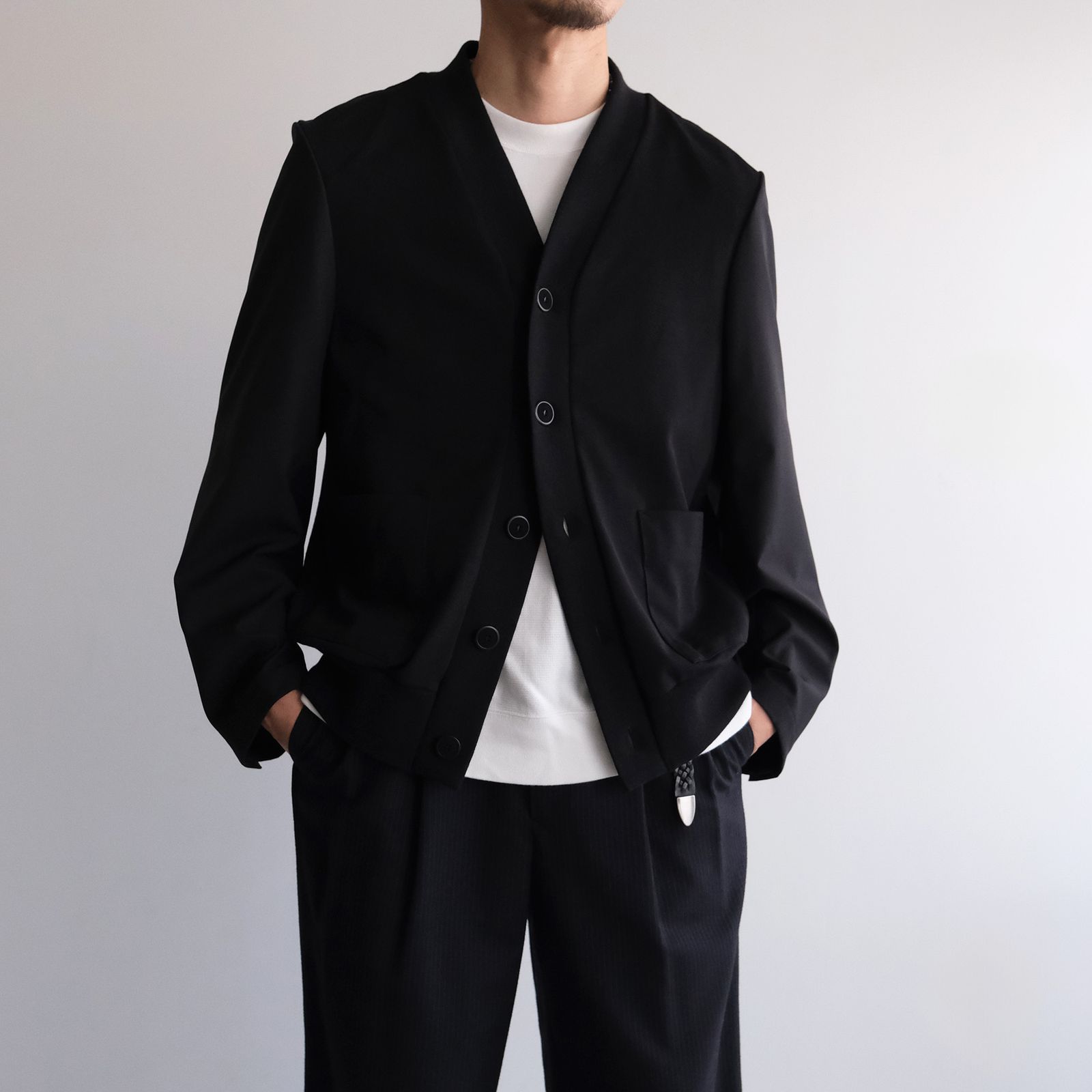 Un(i)Form Jersey：Docking Cardigan - カーディガン-（Black / ブラック）