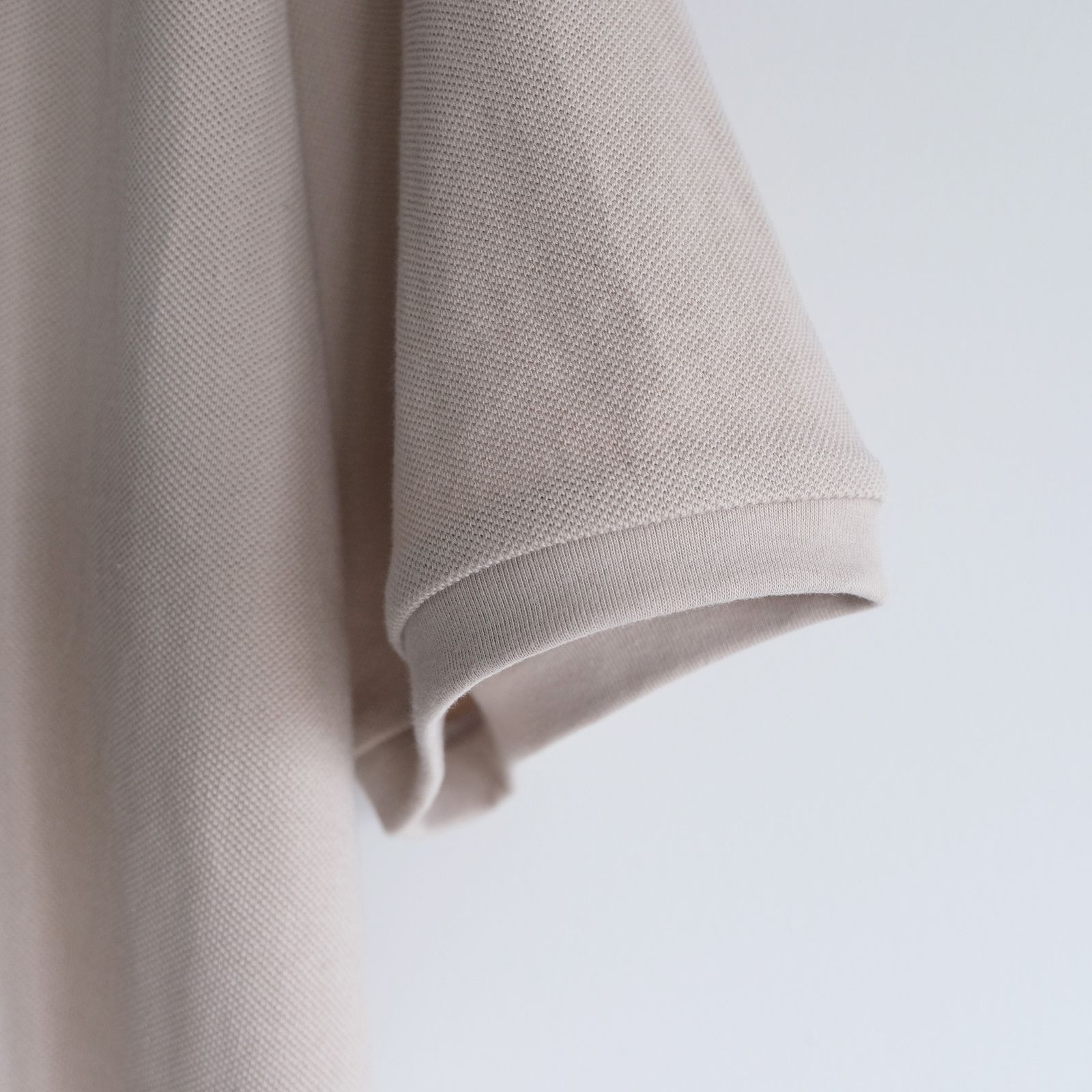 Cotton Pique Jersey Crew Neck Tee -Tシャツ-（Beige / ベージュ）