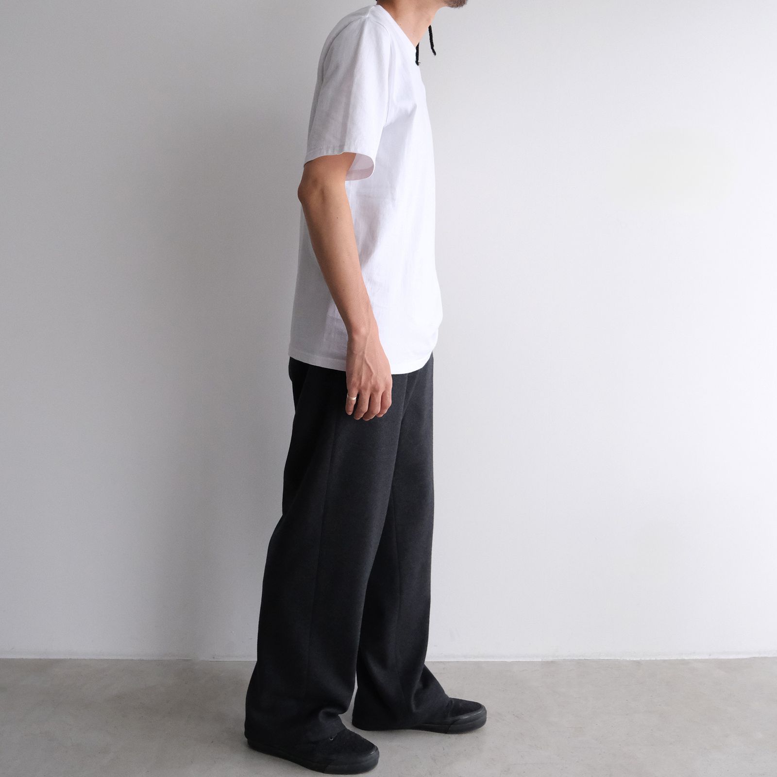 Wool Smooth Flannel Easy Wide Pants -ワイドパンツ-（Gray / グレー）GU253-40223B