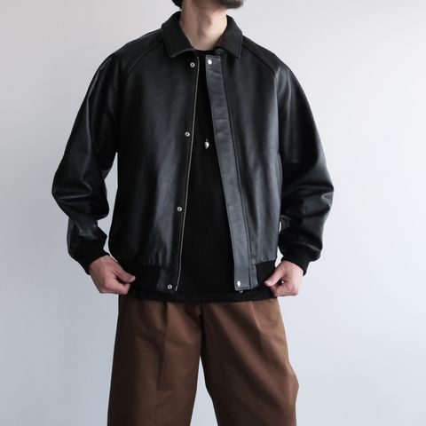 Cow Leather Raglan Blouson -ブルゾン-（Black / ブラック）GU263-30320