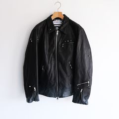 Hand Dyed Studded Riders Jacket -ライダースジャケット-（Black / ブラック）