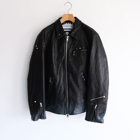 Hand Dyed Studded Riders Jacket -ライダースジャケット-（Black / ブラック）