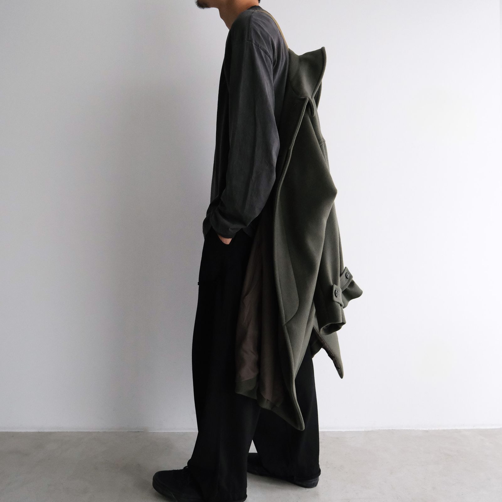 Light Melton Oversized Coat -コート-（Green / グリーン）