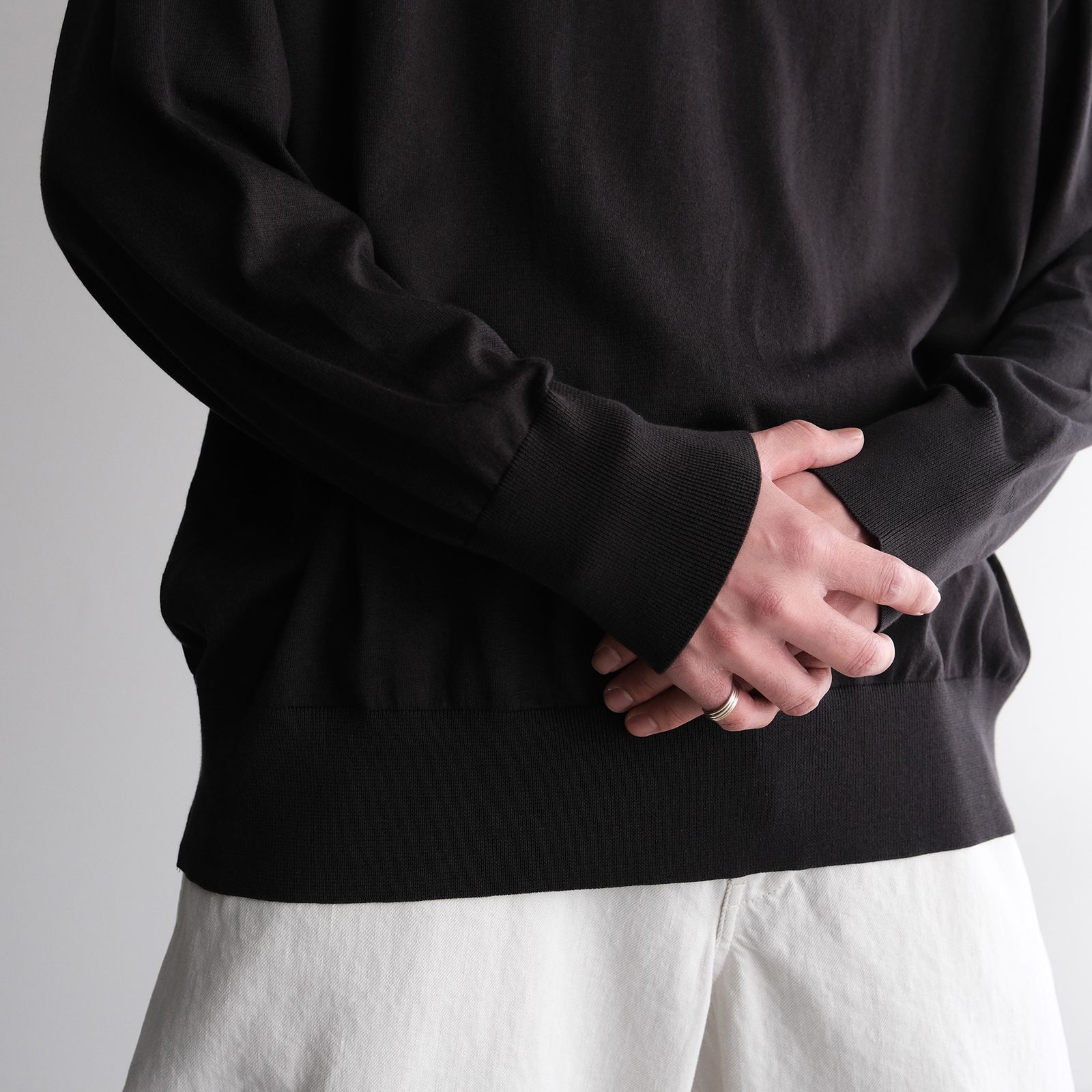 Crew Neck Knit -ニット-（Charcoal / チャコール）