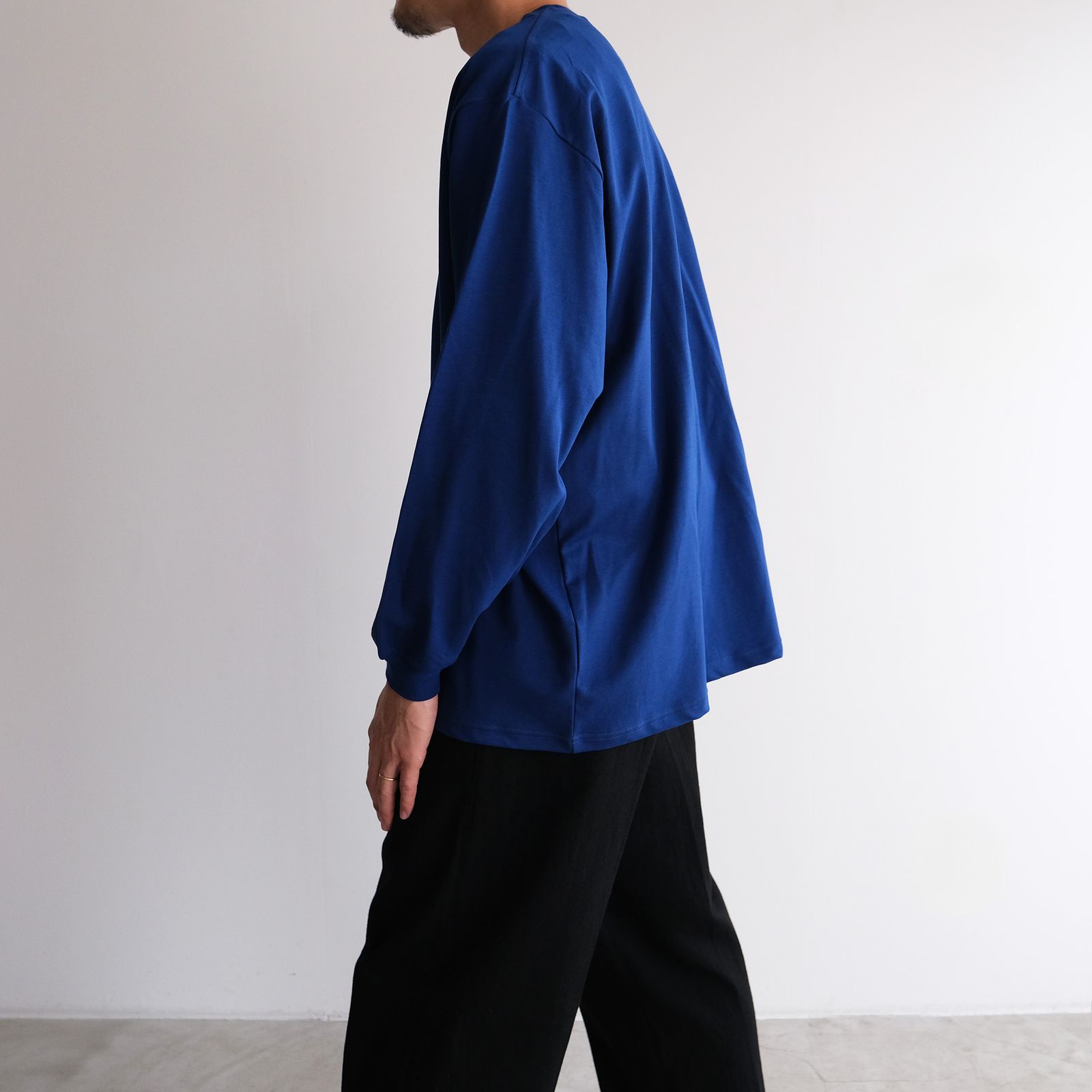 Brushed Mockrody Crew Neck L/S Tee -Tシャツ-（Blue / ブルー）