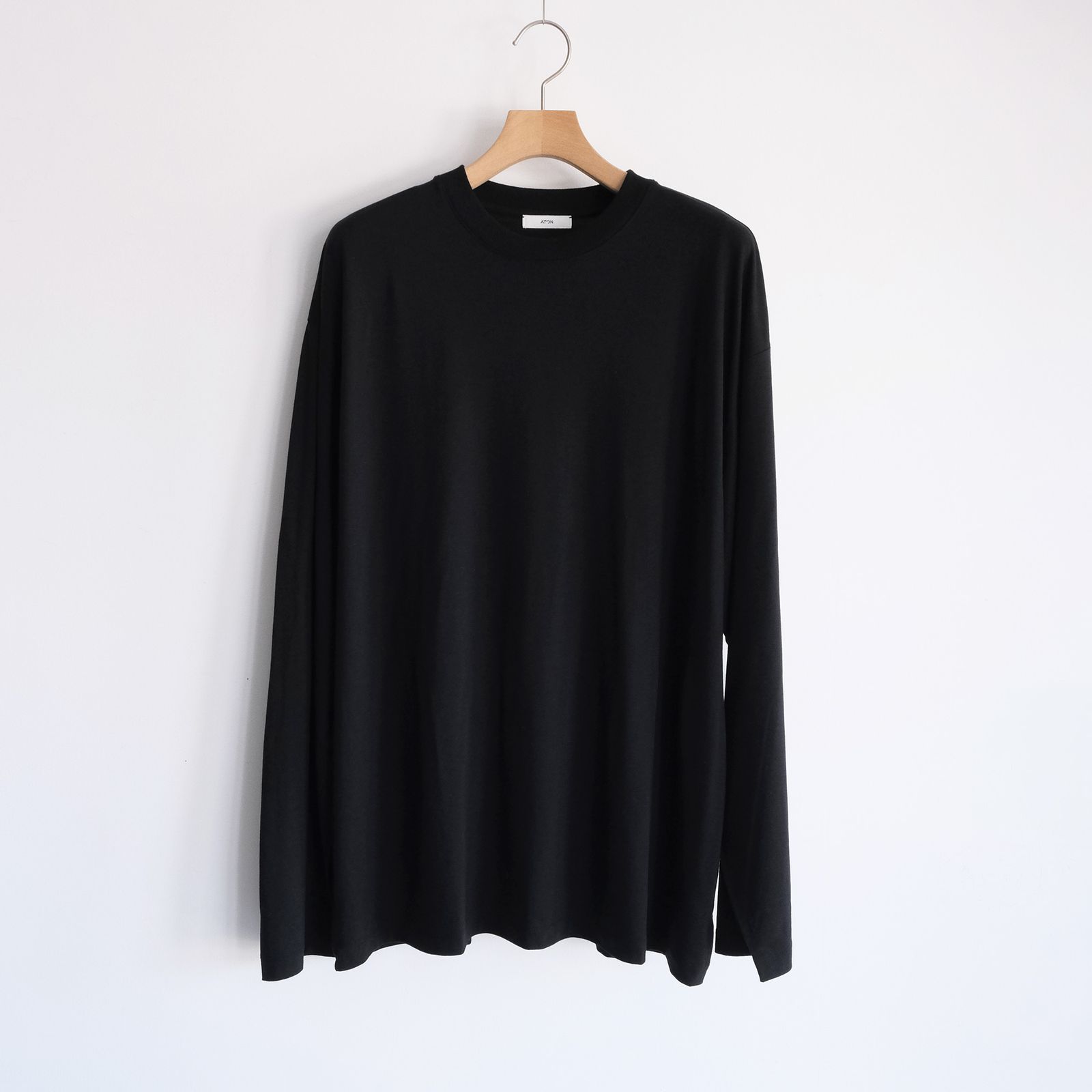 Royal Wool Jersey Loose Fit Long Sleeve T-Shirt -Tシャツ-（Black / ブラック）