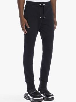 BALMAIN ブラック スウェットパンツ BALMAIN - バック Bロゴ スウェットバイカーパンツ / BH2