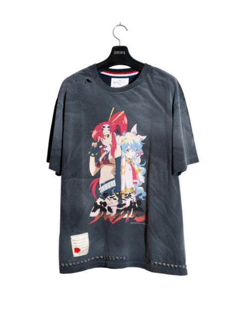 天元突破グレンラガン ヨーコ＆ニア ティー ショートスリーブ 半袖 Tシャツ  / GURREN LAGANN YOKO & NIA TEE / ブラック