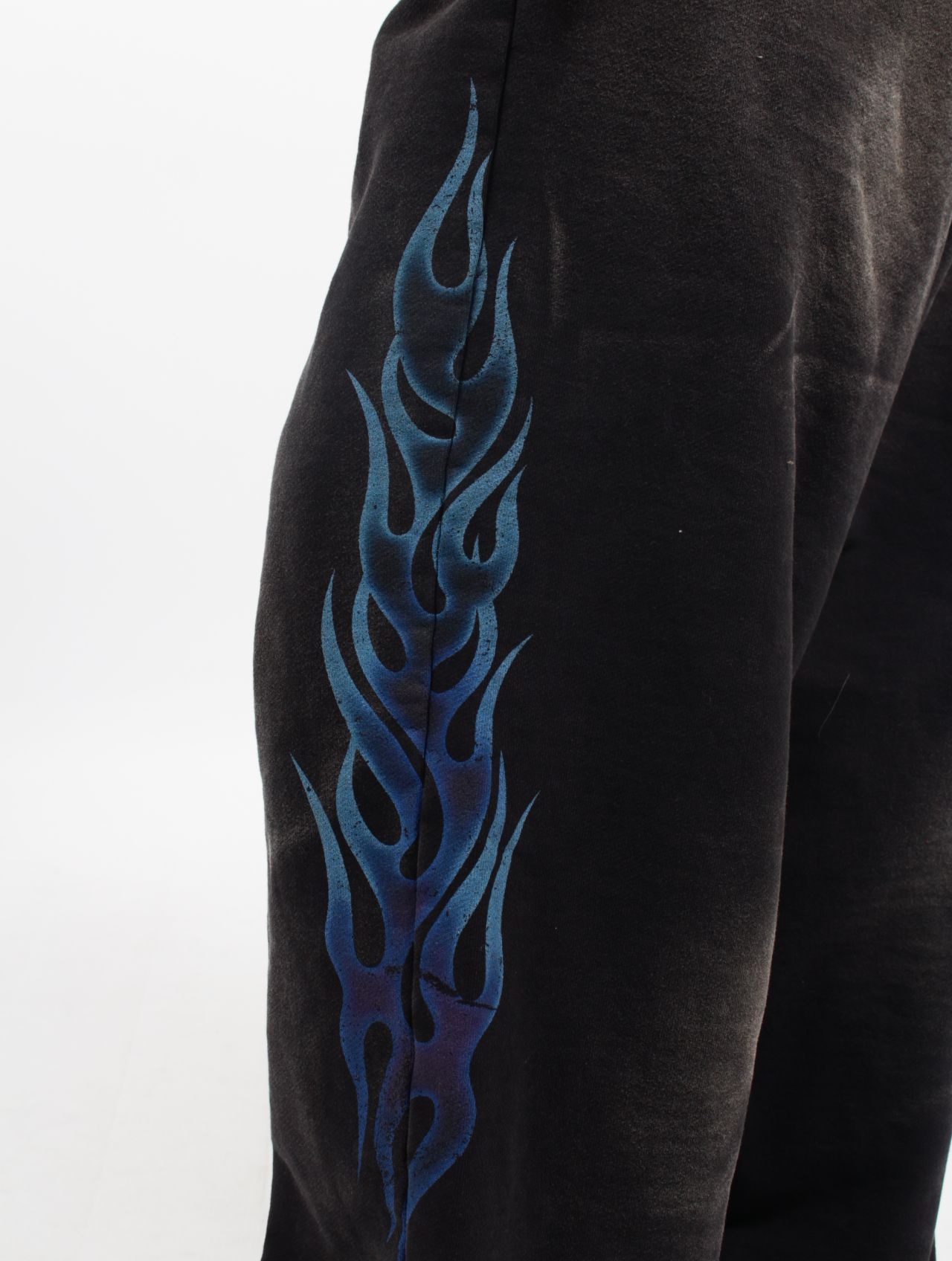 【25SS】"ファイア" ディストレスト スウェットパンツ / “FIRE” DISTRESSED SWEAT PANTS / ブラック