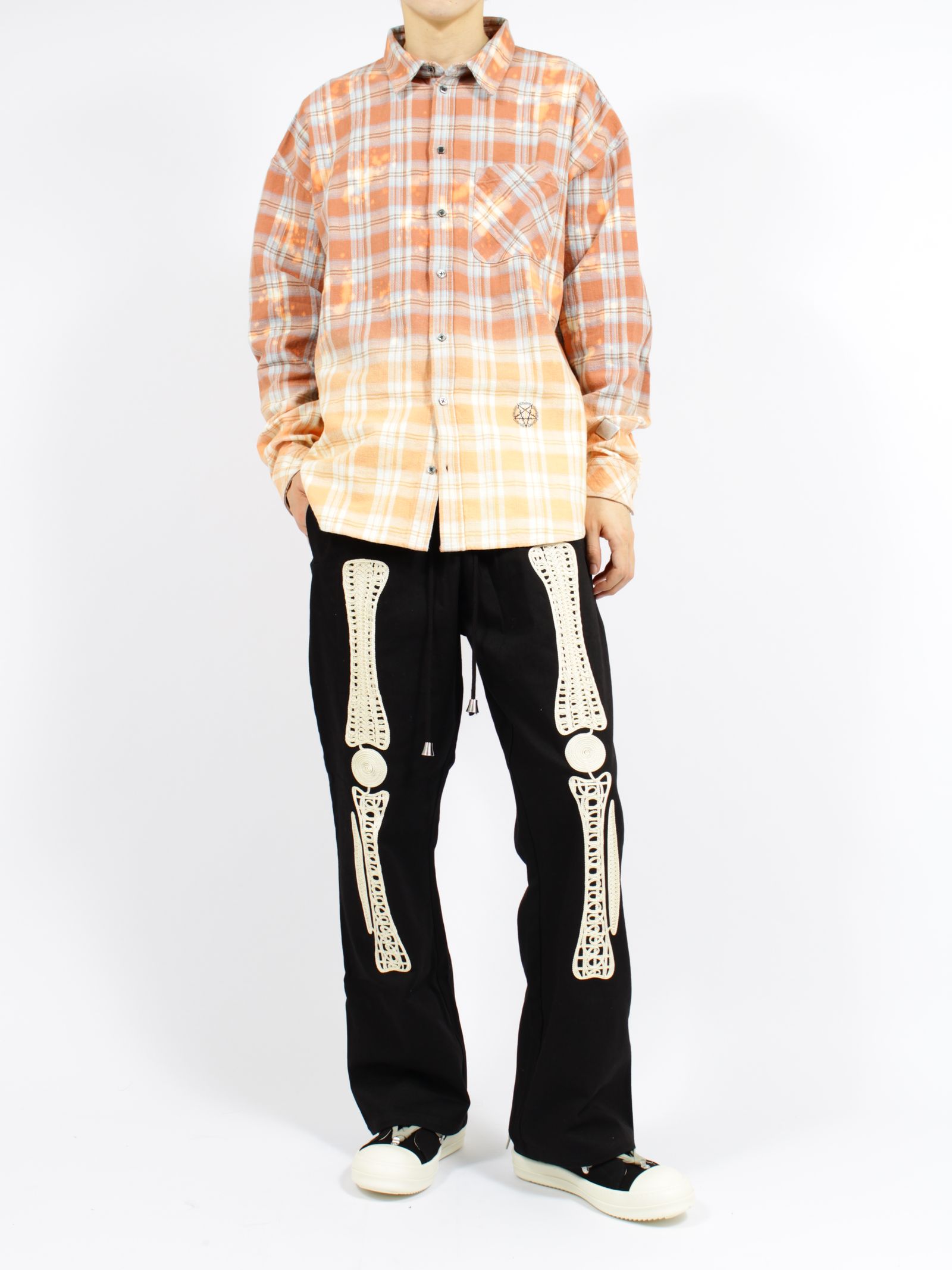 【26SS】コットン フランネル チェック ブリーチ シャツ / COTTON FLANNEL CHECK BLEACH SHIRT / レッド