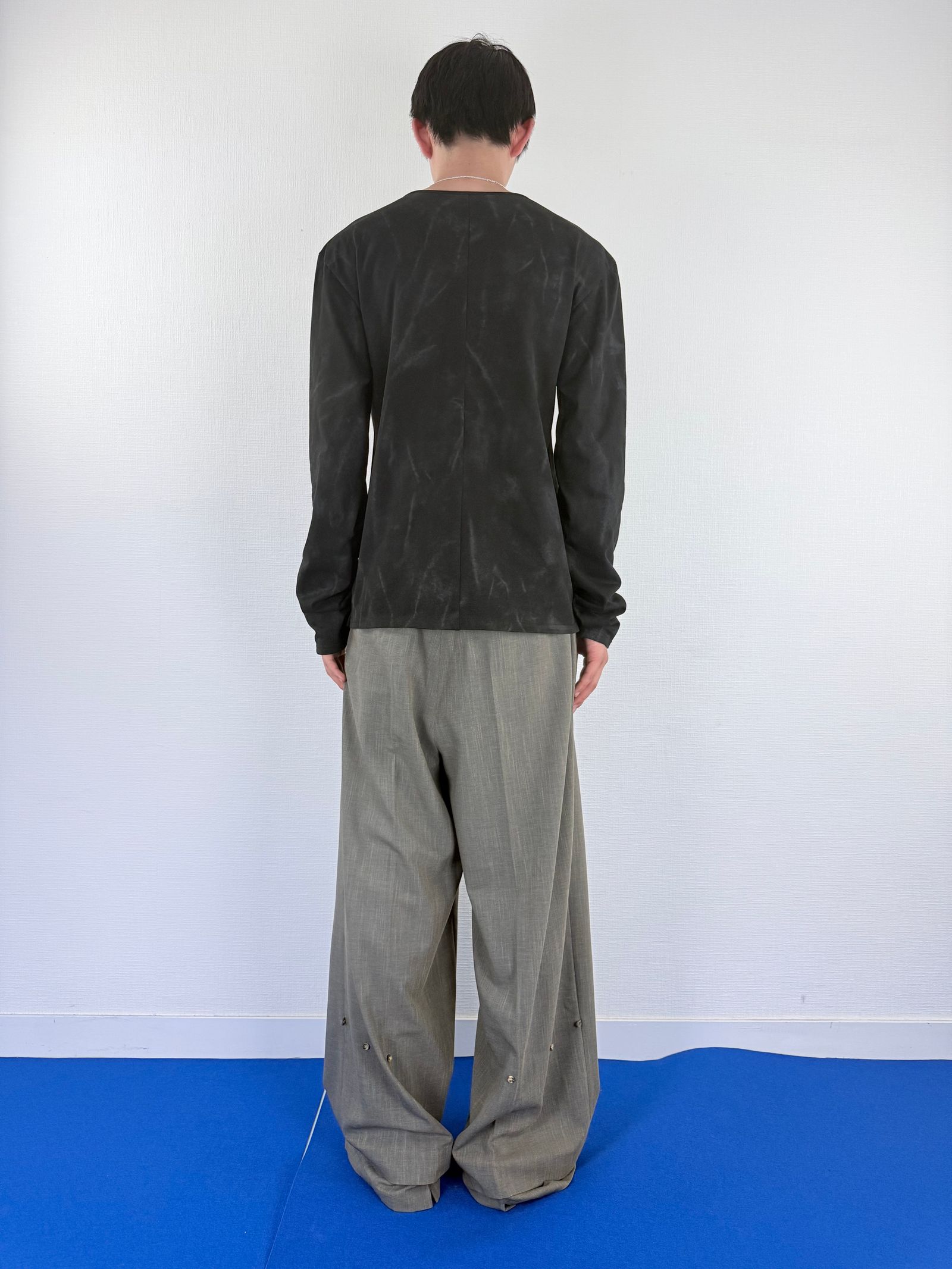 【26SS】 レイヤード ヘンリー ロング スリーブ カットソー / LAYERED HENLY LONG SLEEVES / ブラック