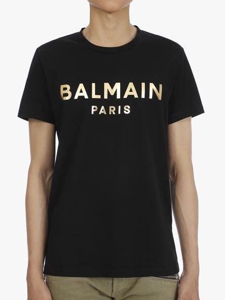 ロゴ 半袖Tシャツ / GOLD  FOIL LOGO T-SHIRTS / ブラック × ゴールド