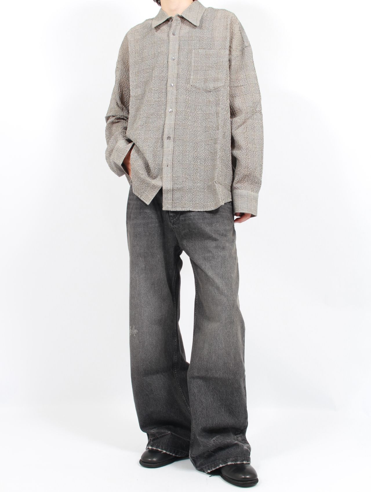 HOPE - 【25AW】ルームシャツ 長袖 ギンガムチェック シャツ