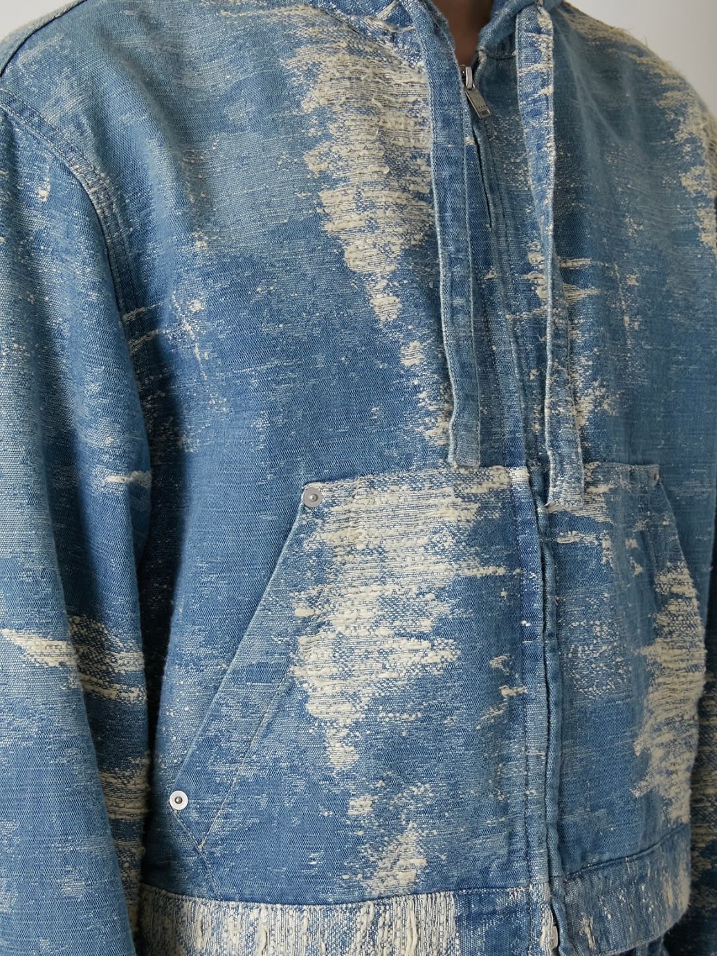 【26SS】デニム ジップアップ フーディー / DENIM HOODIE / インディゴブリーチ