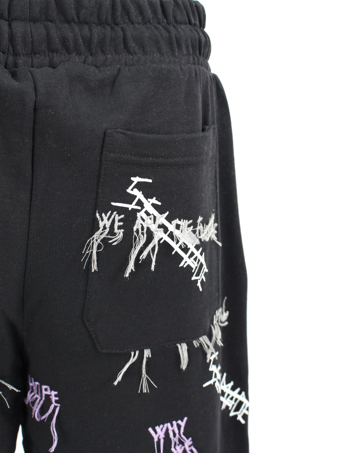 【21AW】総柄 刺繡プリントスウェットパンツ / NEW MANIFESTO JOGGER PANTS / ブラック × マルチ