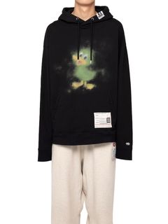 【24AW】ダックプリント オーバーサイズ パーカー / DUCK PRINTED HOODIE / ブラック