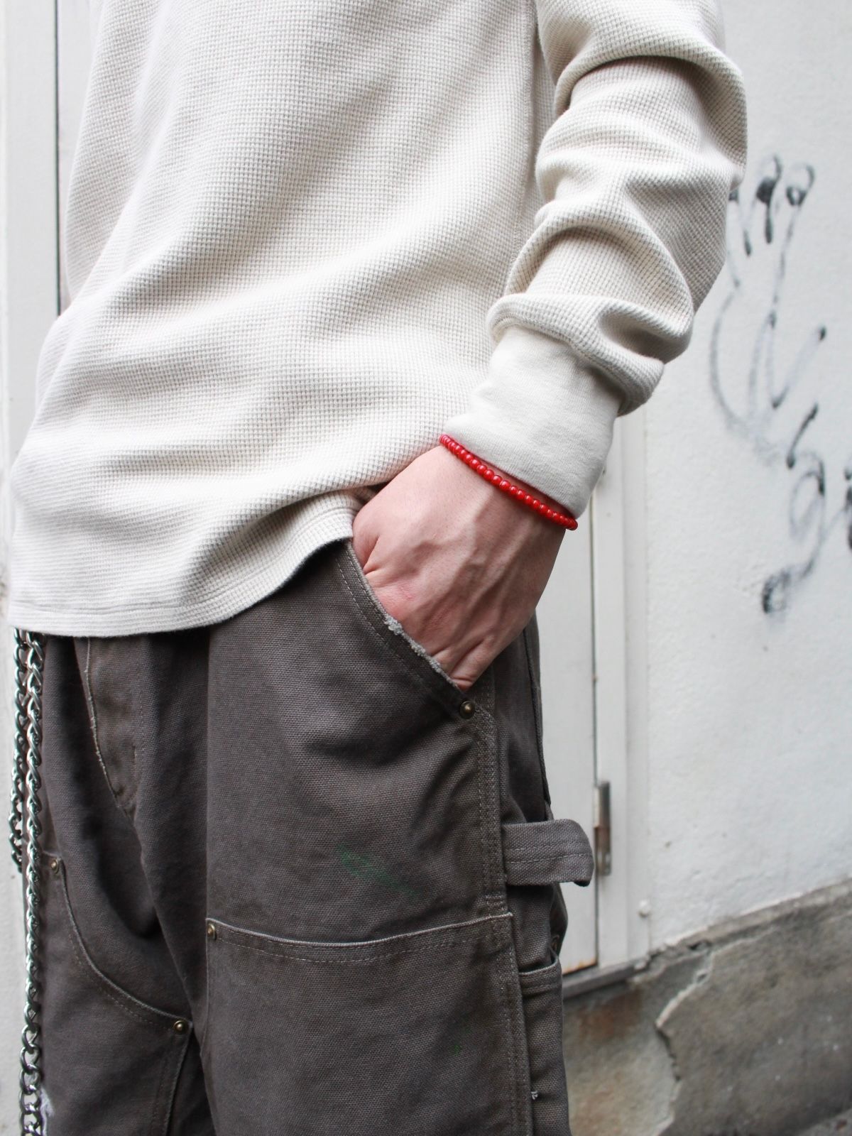 【25AW】グラス ビーズ ブレスレット / GLASS BEADED BRACELET / レッド