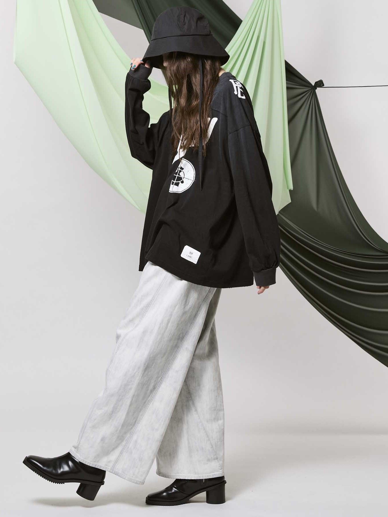 パブリック エネミー オーバーサイズ ロングスリーブ Tシャツ / PUBLIC ENEMY PRIME-OVER L/S T-SHIRT #3 / ブラック