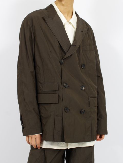 【25SS】ワッシャーナイロン ダブル ブレステッド ジャケット / WASHER NYLON DOUBLE BREASTED  JACKET.13 / バッファローブラウン
