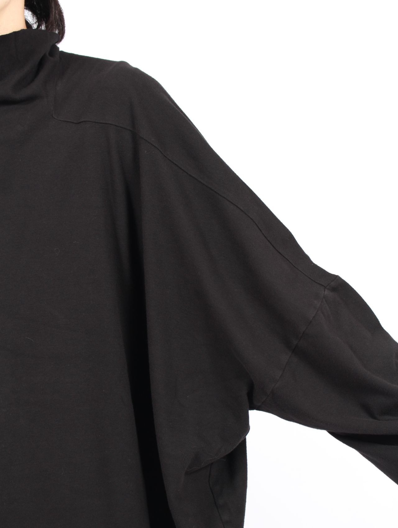 【25AW】ジャンボ タバード ハイネック 長袖 カットソー ロンT / JUMBO TABARD / ブラック