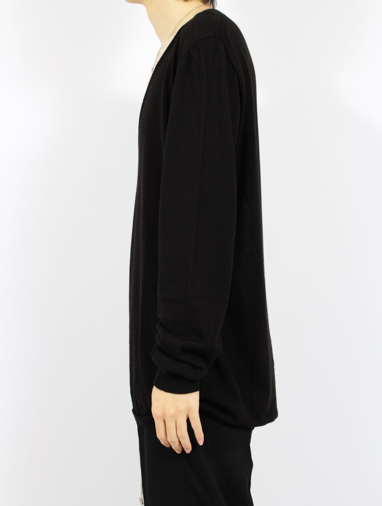 【26SS】オーバーサイズ エクストリーム Vネック ニット / OVERSIZED EXTREME V NECK / ブラック