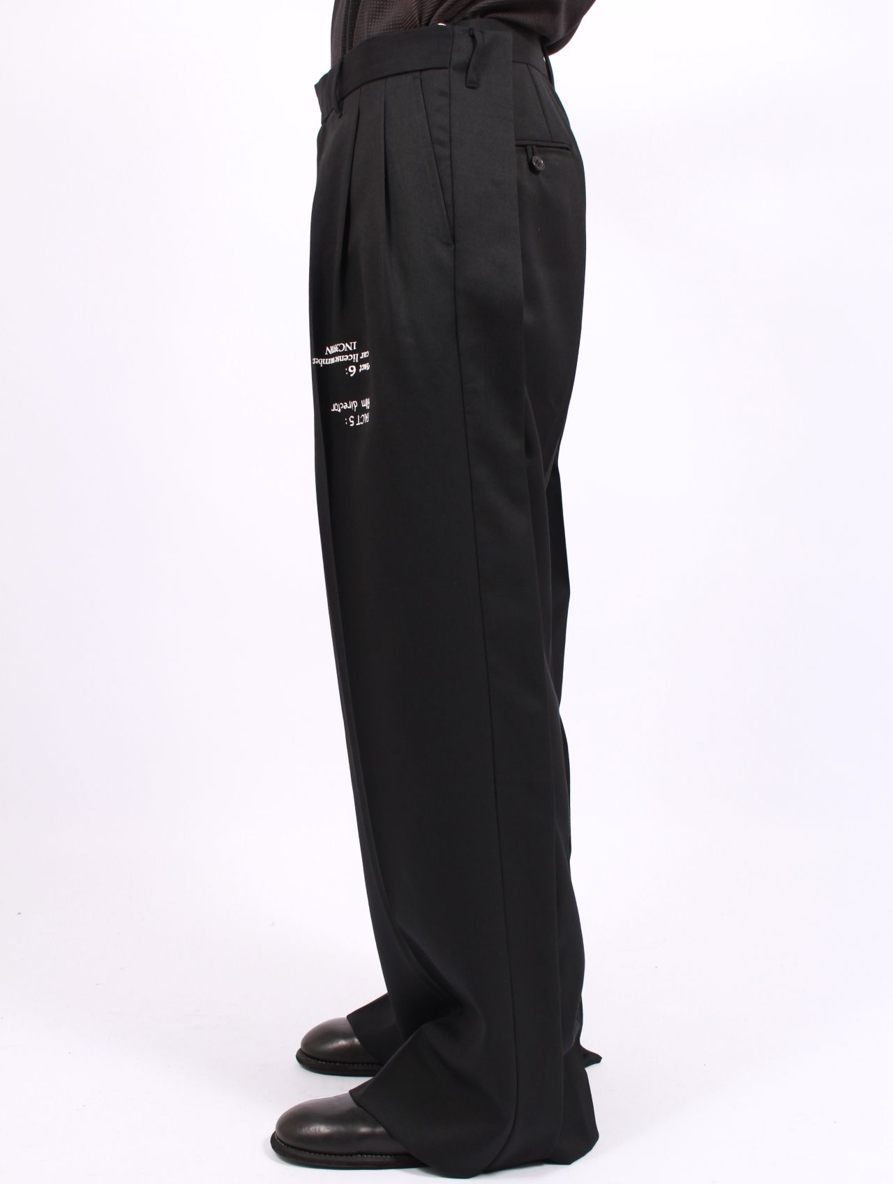 【25AW】タトゥー アジャスター ワイド パンツ / "TATTOO" ADJUSTER WIDE SLACKS / ブラック