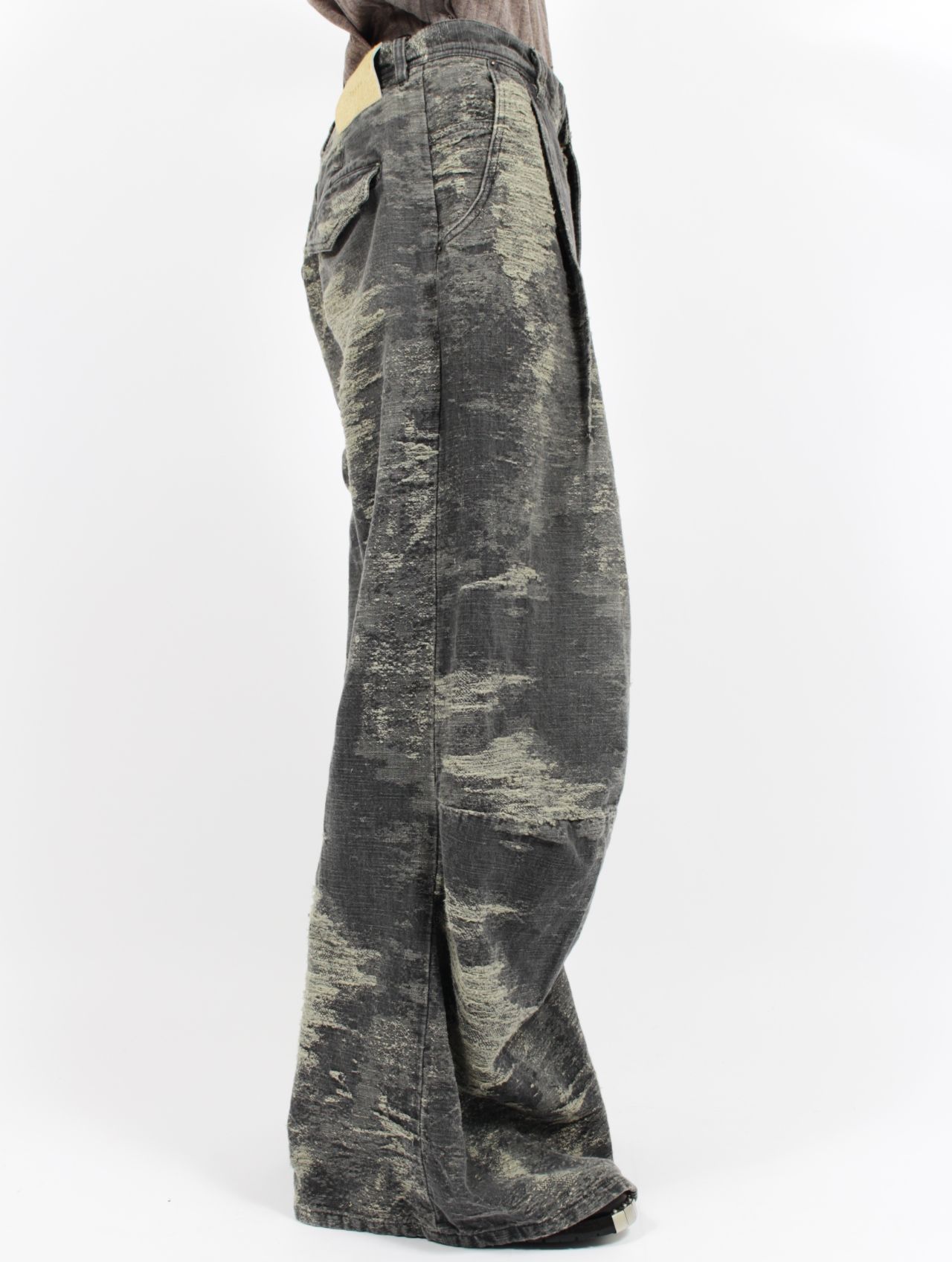 【25AW】デニム デザイン トラウザーズ ワイドパンツ / DESIGN TROUSERS / グレー