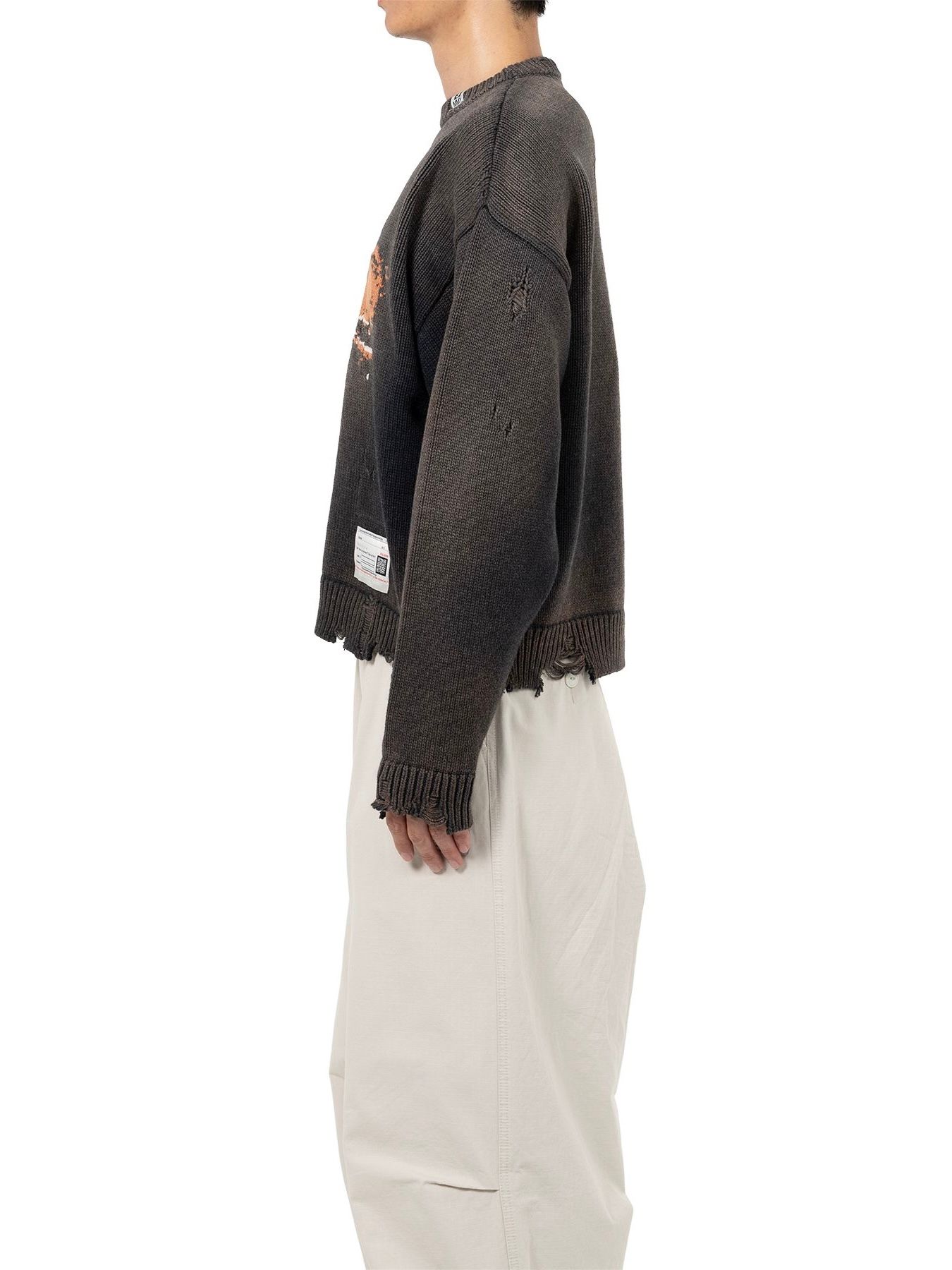 【25AW】クジラ ジャガード ニット セーター / WHALE JACQUARD KNIT PULLOVER / ブラック